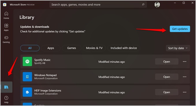 Actualizare Microsoft Store în Windows 11