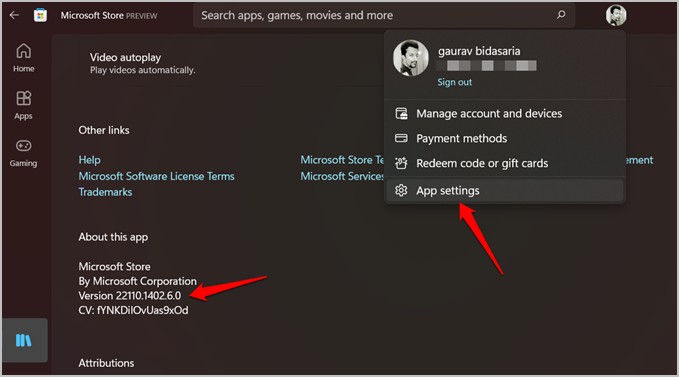 Is-settings tal-app Microsoft Store