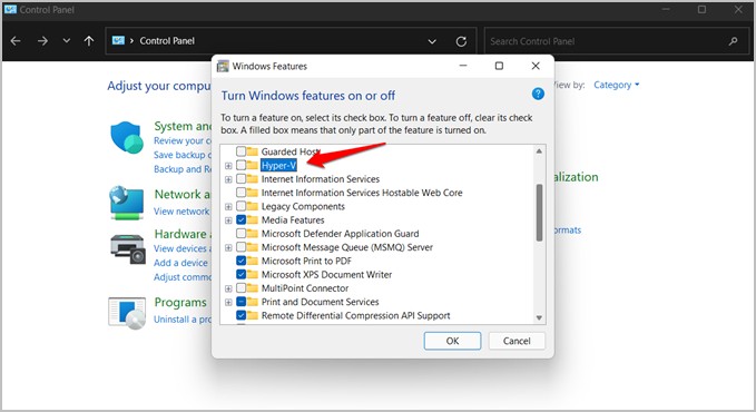 كيفية تثبيت Amazon Appstore على ويندوز 11 - الدليل الكامل 9 تعطيل خيار hyper-v في نظام التشغيل windows 11