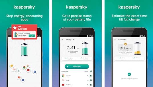 عمر بطارية Kaspersky: Saver & Booster