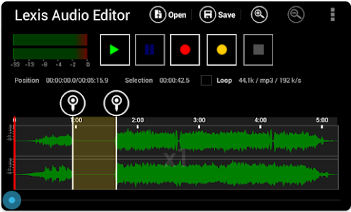 صورة من تطبيق Lexis Audio Editor