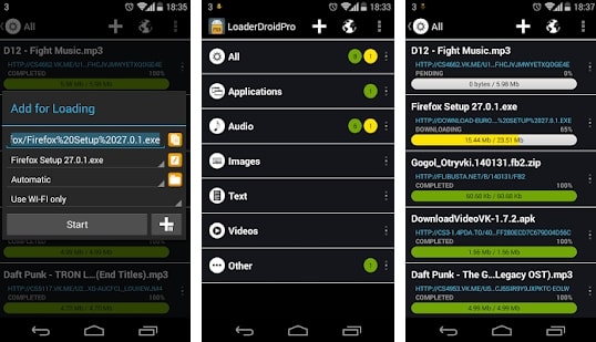 Android Loader yuklab olish menejeri