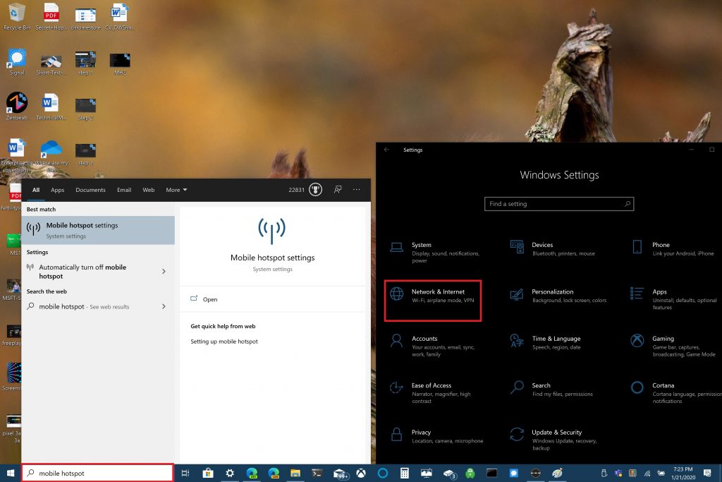 Microsoft Windows 10 Portable Hotspot