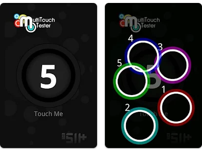 صورة من تطبيق MultiTouch Tester