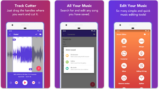 صورة من تطبيق Music Editor