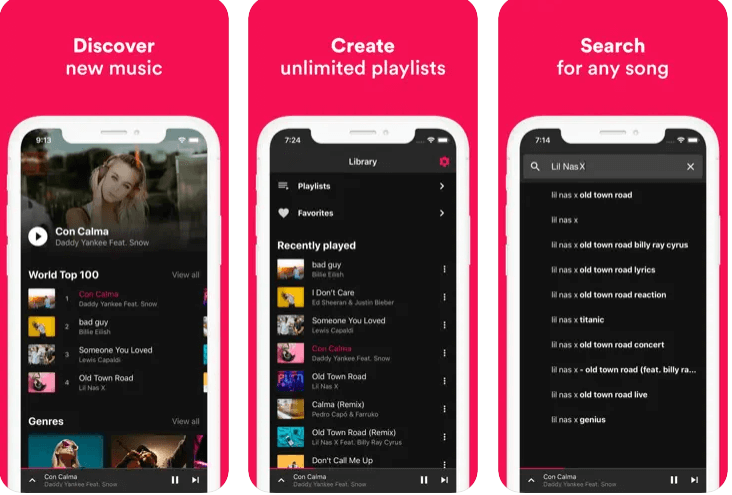 صورة من تطبيق Music Player ‣