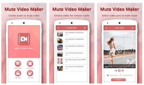 ภาพหน้าจอจากแอป Mute Video