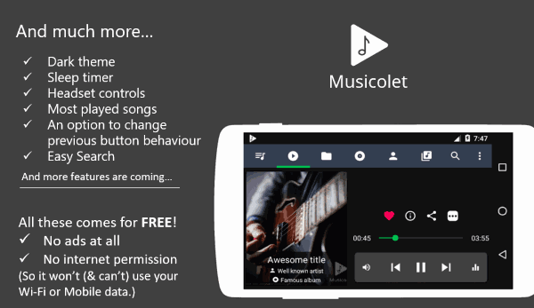 Pamuter musik Musicolet