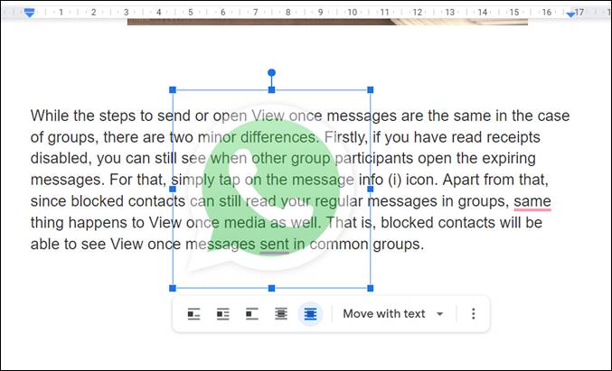 Google Docs ing ngarep bungkus teks