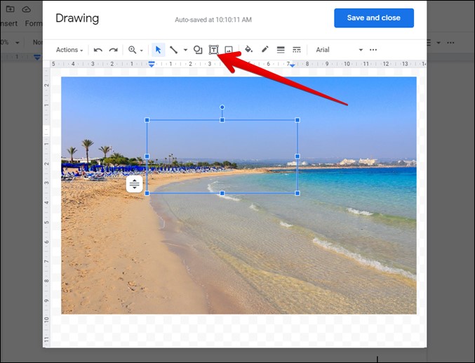 Google Docs පෙළ Google Draw එක් කරන්න