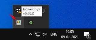 افتح تطبيق PowerToys