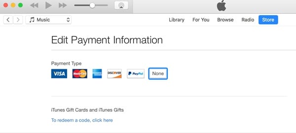 كيفية إزالة بطاقة الائتمان من iTunes 3 قم بإزالة بطاقة الائتمان من iTunes