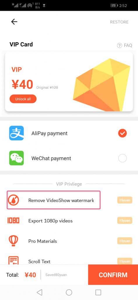 كيفية ازالة العلامة المائية Watermark لبرنامج VideoShow مجانًا 7