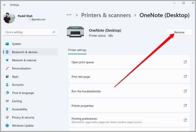 Távolítsa el a nyomtatót a Windows 11 rendszerből