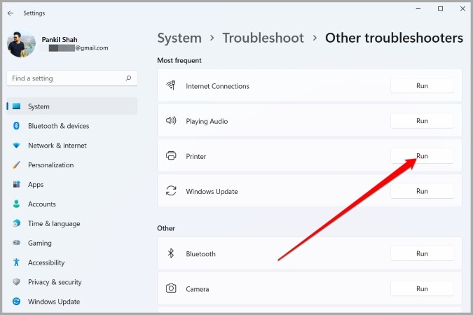 Rulați Printer Troubleshooter pe Windows 11