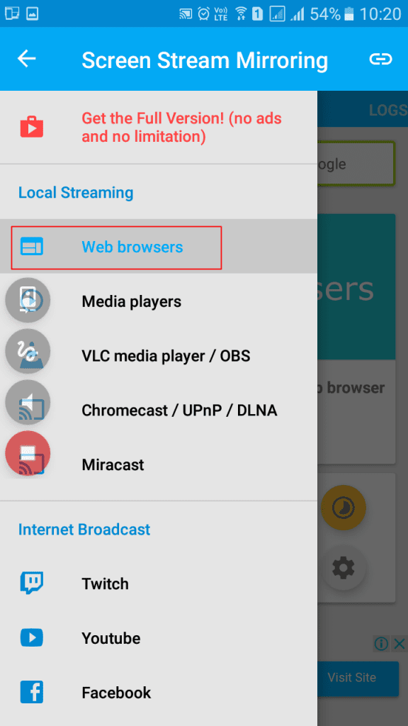 باستخدام Screen Stream Mirroring 