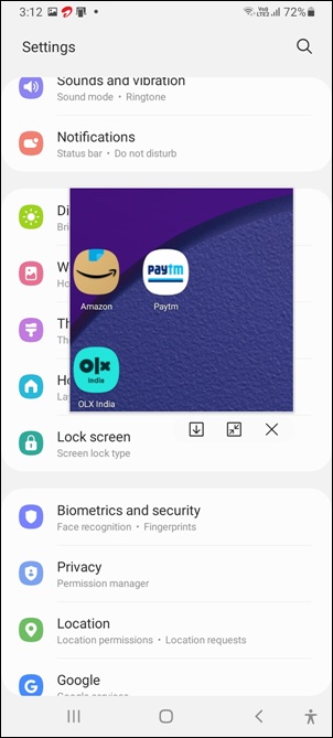 Samsung Close On-Screen Installation