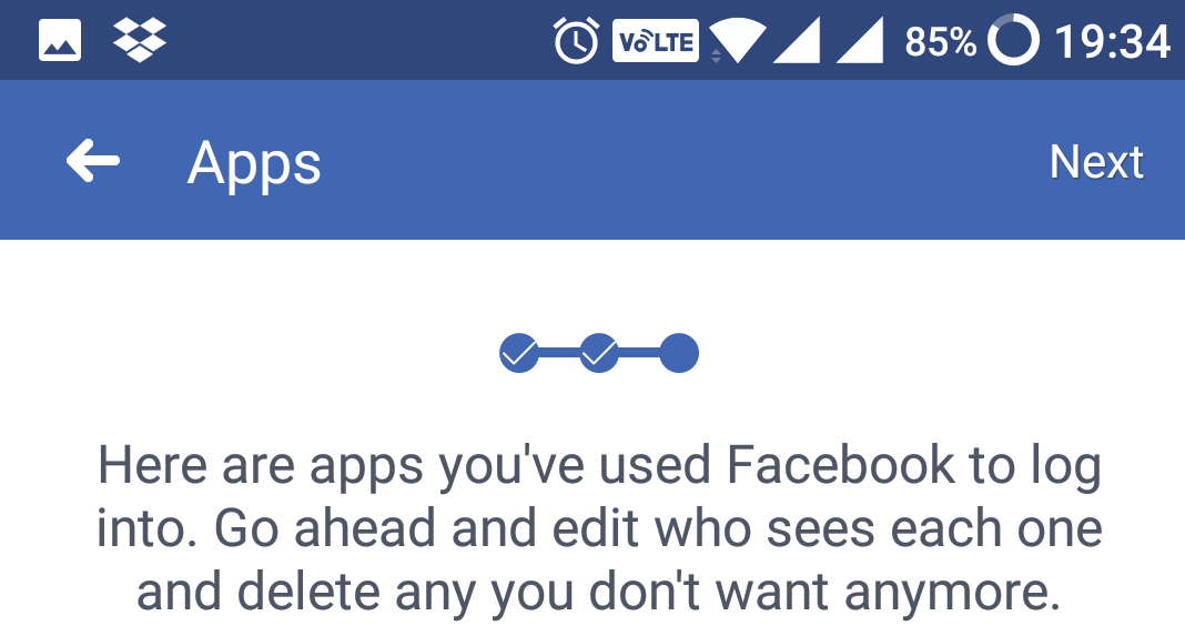 paramètres de confidentialité pour l'application facebook