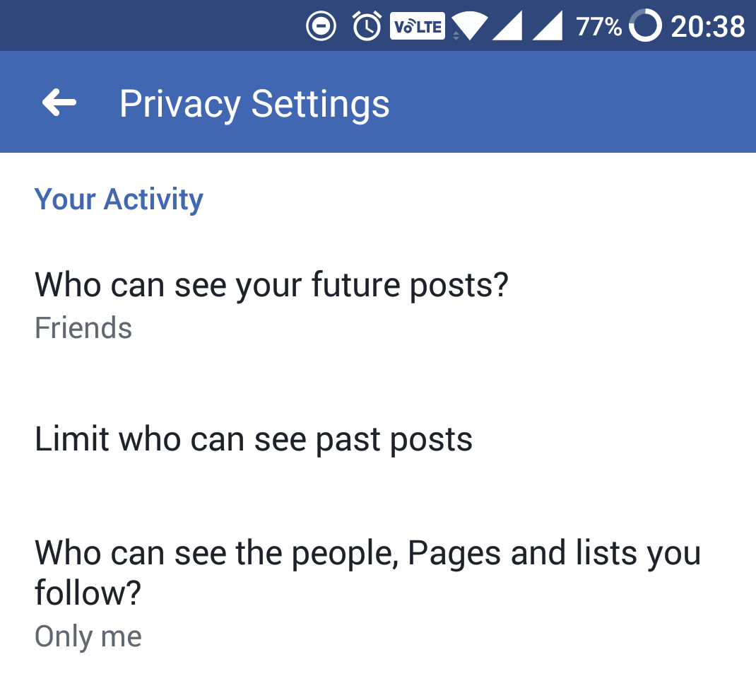 Issettjar tal-privatezza ta' Facebook postijiet futuri