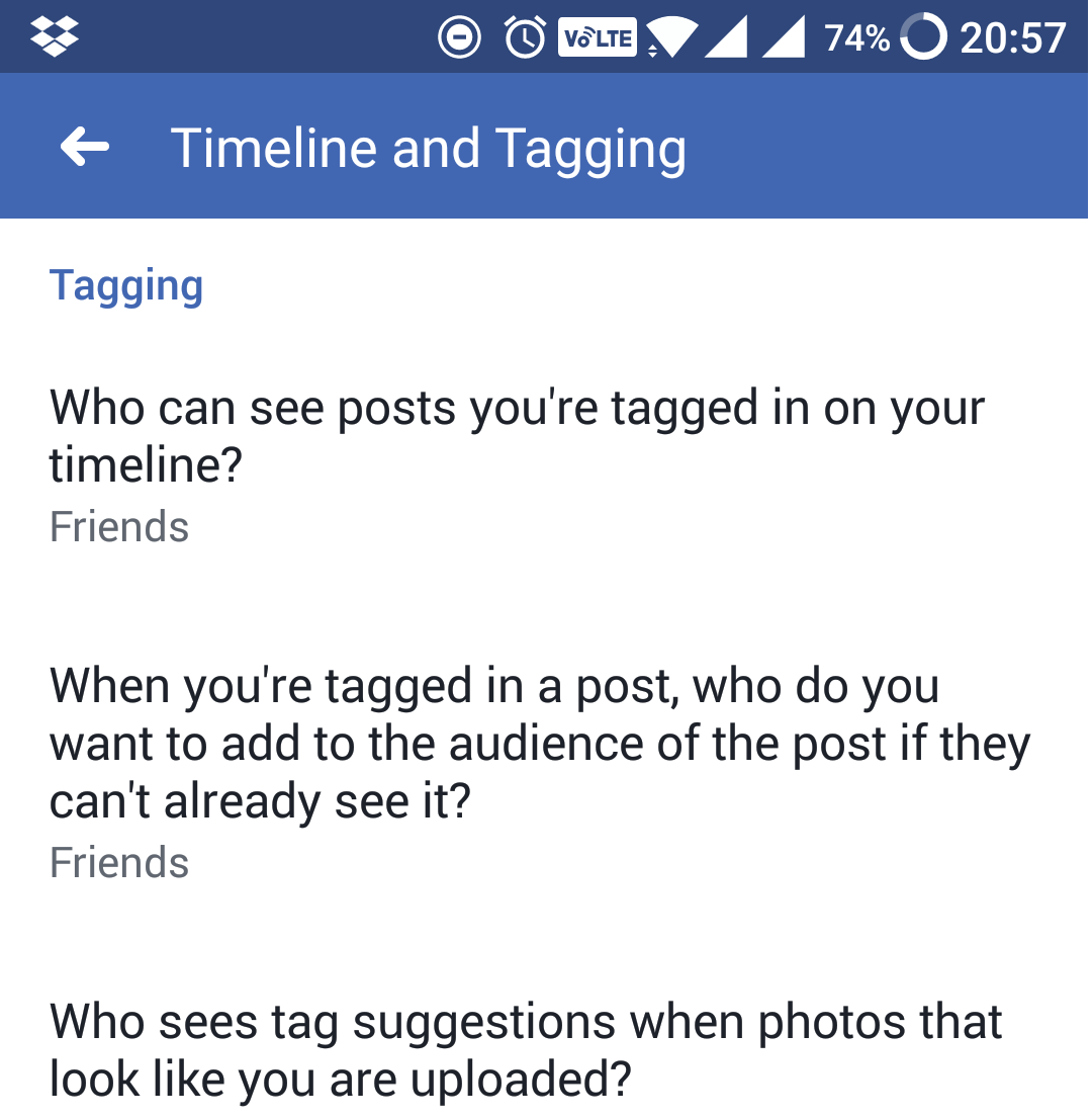 إعدادات وضع علامات الخصوصية على facebook