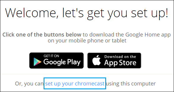 قم بإعداد جهاز Chromecast