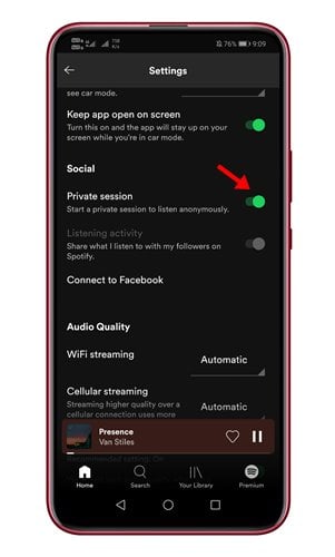 كيفية تمكين جلسة خاصة على Spotify 4