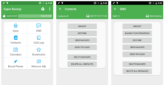 Super backup e restauração