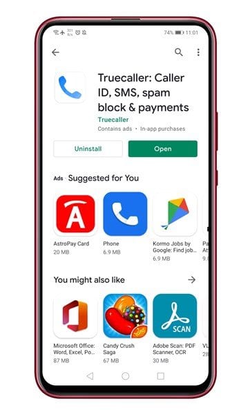 كيفية تمكين واستخدام ميزة سبب الاتصال على TrueCaller 2