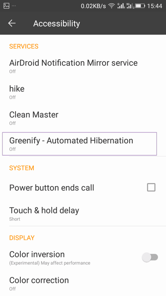 Greenify प्रयोग गर्दै