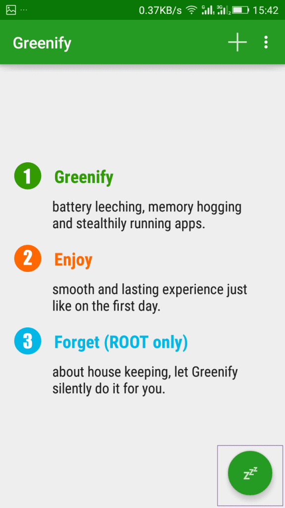 Greenify प्रयोग गर्दै