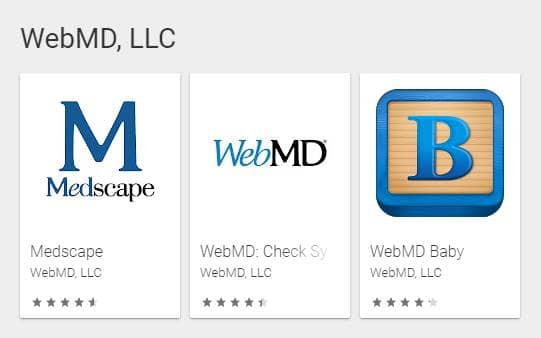 تطبيقات WebMD الطبية