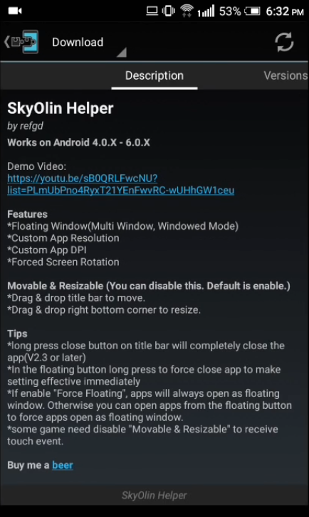 Добавить плавающую функцию Windows в Android