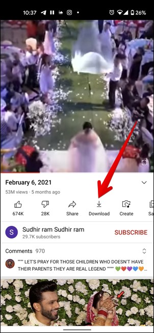 इंटरनेट के बिना Youtube लघु डाउनलोड