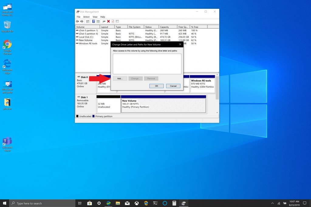 كيفية تركيب وحدة تخزين قابلة للإزالة كمخزن دائم في نظام التشغيل windows 10