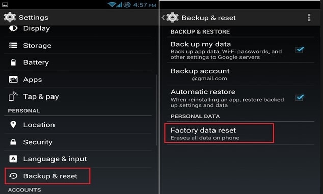 إعادة ضبط جهاز Android الخاص بك خطوات إعادة ضبط جهاز Android الخاص بك