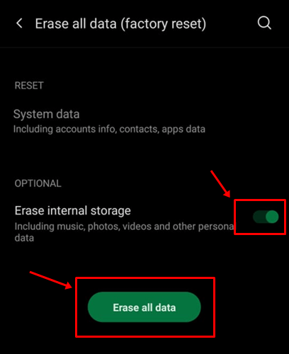 Borrar todos os datos en Android