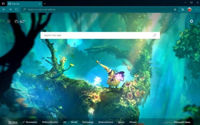 Theme Jungle ho an'ny Microsoft Edge