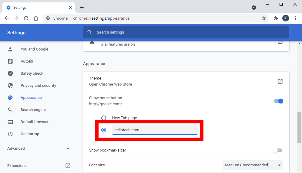 كيفية تغيير صفحتك الرئيسية في Chrome