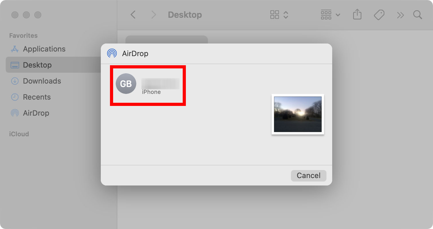 كيفية AirDrop من Mac إلى iPhone