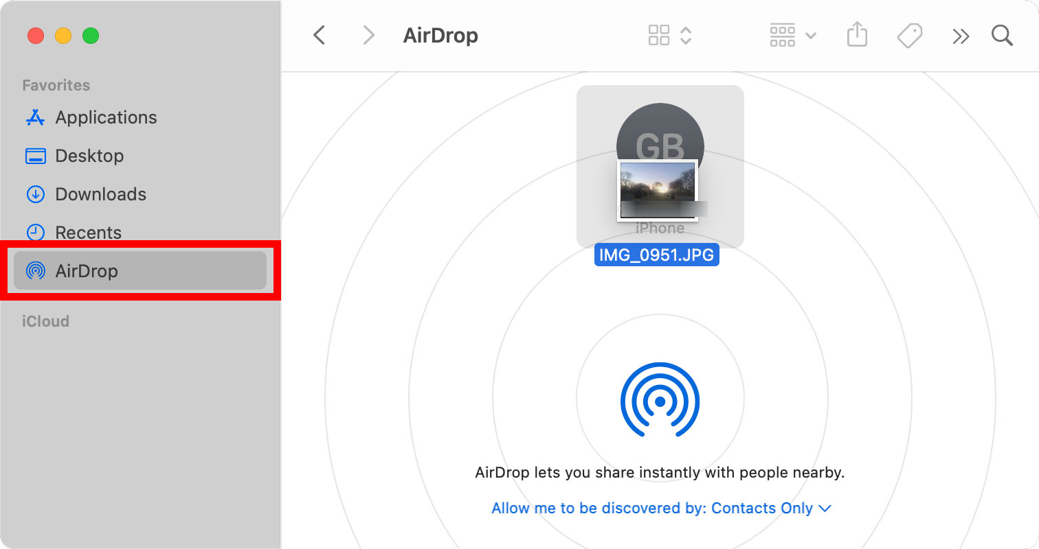 كيفية AirDrop من Mac إلى iPhone