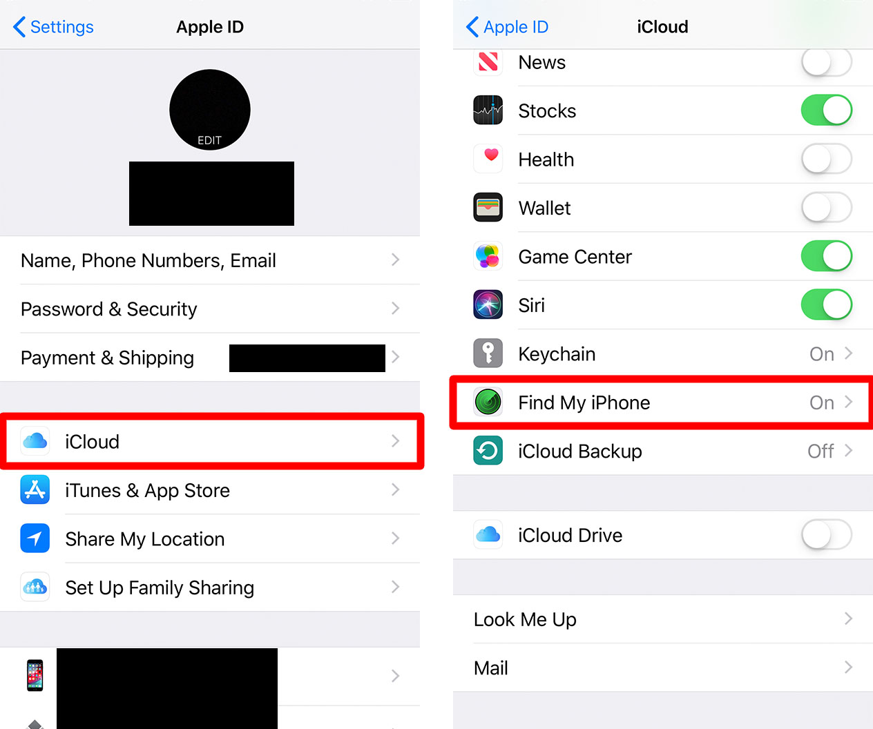 iCloud ، اعثر على iPhone الخاص بي