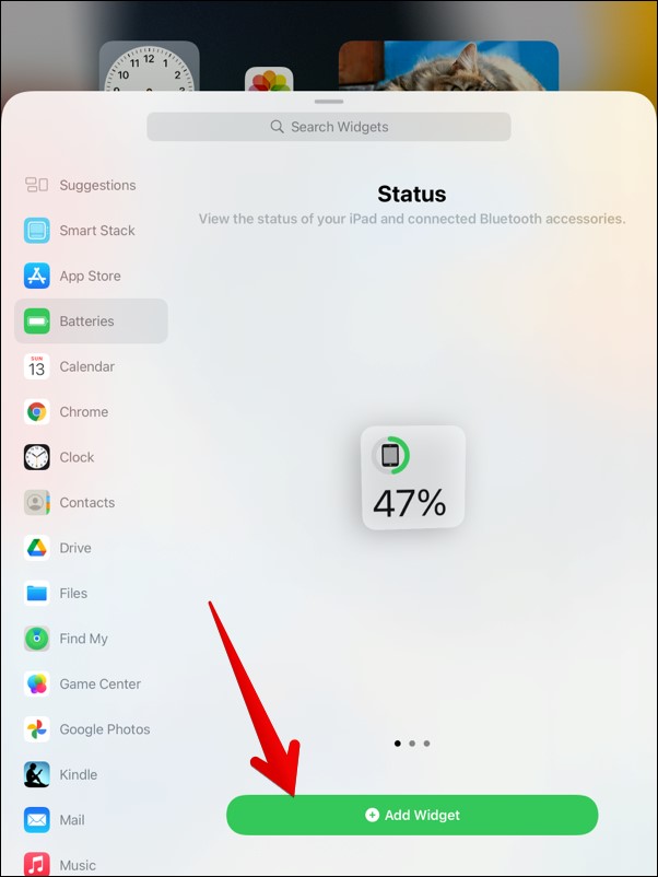 Żid widget ġdid mal-iskrin tad-dar tal-iPad