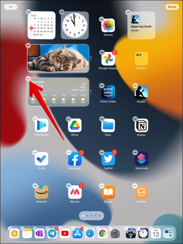 ipad widget ကိုဖယ်ရှားပါ။