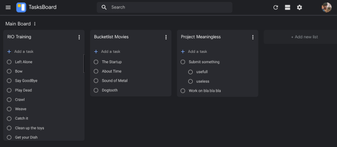 Taskboards fyrir Google Tasks