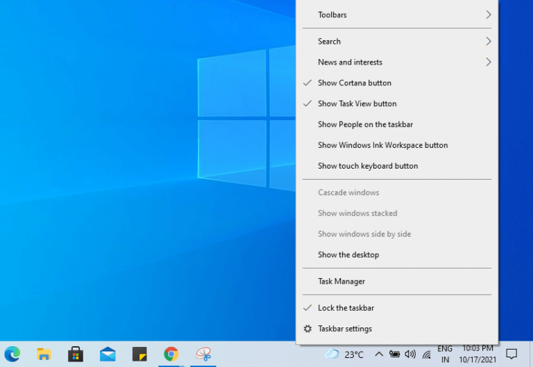 Գործարկեք Windows Task Manager-ը taskbar-ից