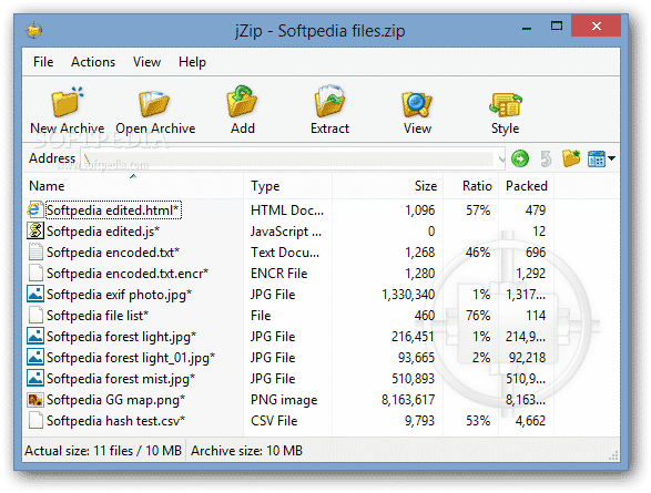 صورة من برنامج jZip