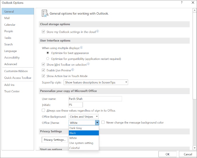 Suia foliga o Windows Outlook