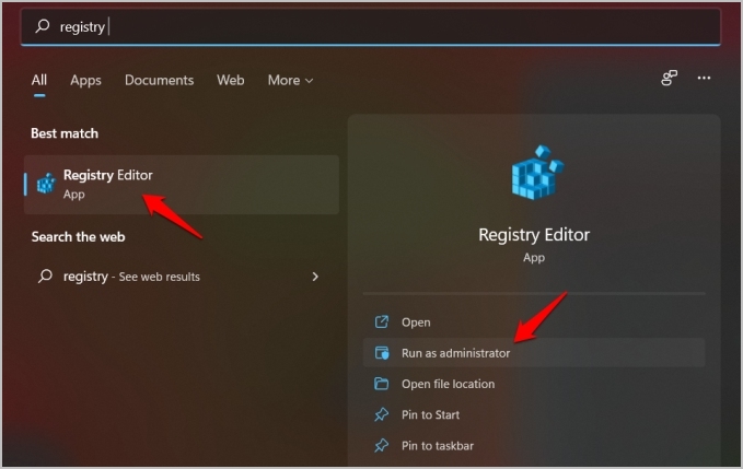 Mở Registry Editor trong Windows