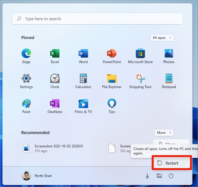 8 أفضل الطرق لإصلاح بحث ويندوز 11 لا يعمل 2 أعد تشغيل windows 11