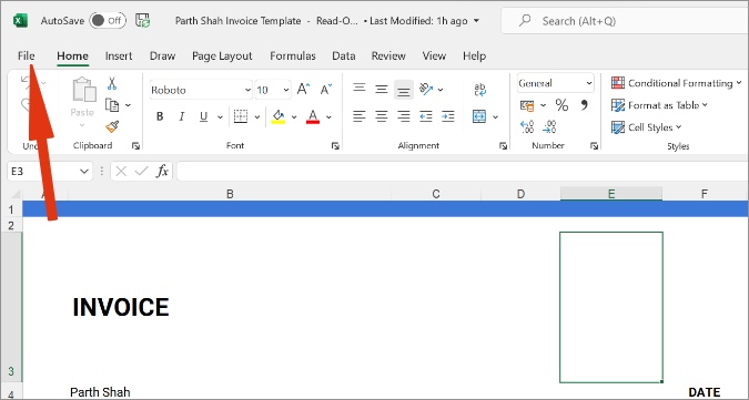 حدد ملفًا في Excel على windows